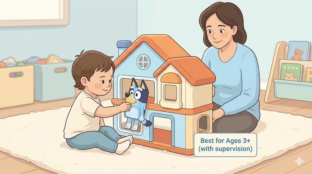 bluey family home playset for 2 year old safety