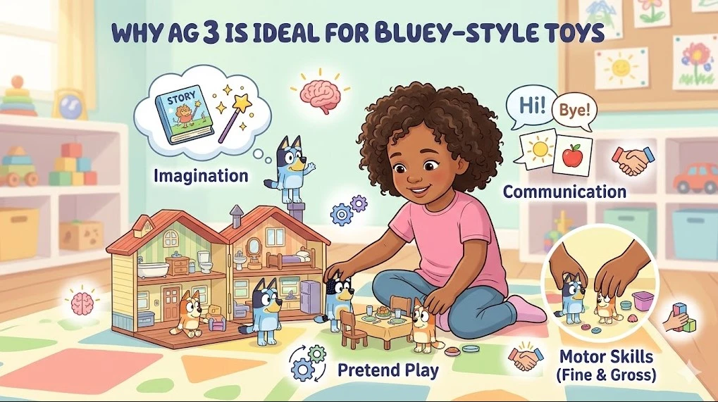 why bluey toys are ideal for 3 year olds imaginative play